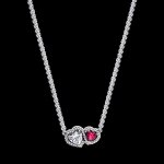 Collier  pendentif - pandora - c?urs halo 393632c01 - 45 - argent - femme - adulte