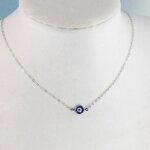 Collier avec pendentif ?il de protection argent ? bijoux bohme pour femme ? ras de cou boho ? cadeau ...