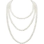 Collier de perles150 cm long collier en perles dimitationpearl necklacecollier long de fausses perlespour ...