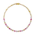 Collier quartz - calcdoine - ambre - bb - nourrisson - pierres naturelles - apaise et soulage bb ...