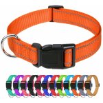 Colliers r�fl�chissants en nylon pour chien collier classique r�glable avec boucle � d�gagement rapideorange(m ...