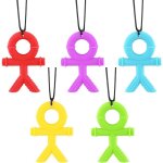 Collier sensoriel  mcher 5 pices pendentif  mcher anneau de dentition en silicone pour bbs en ...