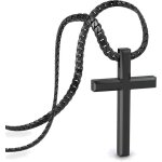 Collier serasar premium pour homme [faith] acier chirurgical 316l noir 60 cm coffret � bijoux inclus