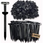 Collier de serrage plastique - febest - 200 pi�ces - nylon - autobloquant - noir - 87 cm - fixation rapide ...
