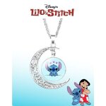 Collier - disney - stitch - argent - enfant - pendentif lune