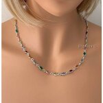Collier - swarovski - multicolore - argent 925 - longueur 45 cm - largeur 35 mm
