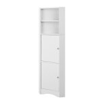 Colonne - armoire sdb meuble salle bain angle 2 compartiments tagre rglable 365x365x155cm blanc - ...