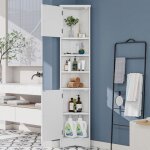 Colonne - armoire sdb meuble salle bain triangulaire 365x245x170cm laqu blanc 3 compartiments portes ...