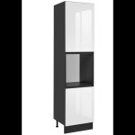 Colonne de cuisine dalia - blanc / gris graphite - l 40 x h 242 x p 56 cm Colonne de cuisine dalia - blanc / gris graphite - l 40 x h 242 x p 56 cm