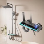 Colonne de douche avec affichage numrique et led d?ambiance systme de robinetterie rglable en hauteur ...