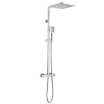 Colonne de douche auralum max - mitigeur thermostatique - pomme haute carre 12 pouces - haute rglable ...