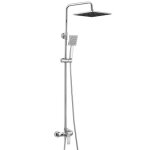 Colonne de douche chrom� - auralum max - mitigeur m�canique - pomme haute de 10 pouces - haute r�glable ...