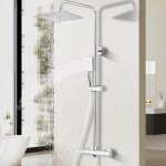 Colonne de douche �conomie deau avec mitigeur thermostatique douche pluie (200 x 200mm) douchette support ...
