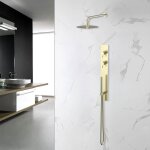 Colonne de douche encastre thermostatique pura or bross