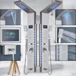 Colonne de douche hydromassage pour baignoire avec 5 en 1 fonctions led colonne douche en acier inoxydable ...