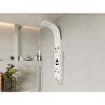 Colonne de douche hydromassante avec tagre - blanc mat - 20 x 140 cm - roana