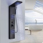 Colonne de douche hydromassante douche fixe  cascade douchette arrire avec douchette  main et colonne ...