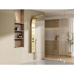 Colonne de douche hydromassante thermostatique - dore - 45 x 150 cm - josta