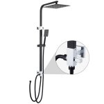 Colonne de douche - inox - 10 pouces - noir - 2 fonctions - hauteur réglable Colonne de douche - inox - 10 pouces - noir - 2 fonctions - hauteur réglable