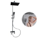 Colonne de douche avec mitigeur monocommande pommeau de douche et barre de douche systeme de douche pluie ...