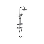 Colonne de douche avec mitigeur thermostatique - edouard rousseau - ars tab - noir - douche de t�te ronde ...