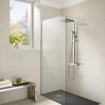 Colonne de douche - mitigeur thermostatique - 10 pouces - acier inox - hauteur rglable 75 - 127 cm - ...