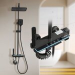 Colonne de douche - stanew - stanew - noir titane - t�te carr�e 4 jets - affichage led - douchette 3 ...