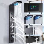 Colonne de douche prumya - affichage num�rique led hauteur r�glable multifonction acier inoxydable