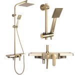 Colonne de douche rea bravo kit de douche or brossé 45 x 40 x 105 cm Colonne de douche rea bravo kit de douche or brossé 45 x 40 x 105 cm