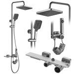 Colonne de douche rea helix kit de douche nickel bross� 38 x 30 x 1145 cm