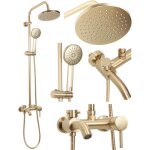 Colonne de douche rea luis kit de douche or brossé 45 x 21 x 100 cm Colonne de douche rea luis kit de douche or brossé 45 x 21 x 100 cm