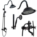 Colonne de douche rea retro kit de douche noir 15 x 205 x 150 cm