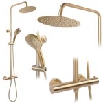 Colonne de douche rea vincent kit de douche or brossé 35 x 27 x 1235 cm Colonne de douche rea vincent kit de douche or brossé 35 x 27 x 1235 cm
