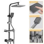 Colonne de douche - syst�me de douche - r�glage chaud / froid � trois niveaux - acier inoxydable - installatio ...