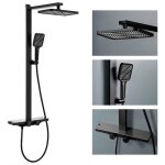 Colonne de douche thermostatique 38°c - kit de douche 3 fonctions avec sortie en cascade - Étagère de ... Colonne de douche thermostatique 38°c - kit de douche 3 fonctions avec sortie en cascade - Étagère de ...