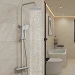 Colonne de douche thermostatique aica ensemble de douchette à main ronde avec 3 jets réglable en hauteur ... Colonne de douche thermostatique aica ensemble de douchette à main ronde avec 3 jets réglable en hauteur ...