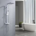Colonne de douche thermostatique ensemble de douche corps en laiton hauteur réglable 730 - 1153mm système ... Colonne de douche thermostatique ensemble de douche corps en laiton hauteur réglable 730 - 1153mm système ...