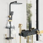 Colonne de douche thermostatique ensemble de mitigeur douche barre de douche � hauteur r�glable