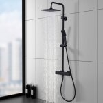 Colonne de douche thermostatique noir kit de douche pour salle de bain - homelody Colonne de douche thermostatique noir kit de douche pour salle de bain - homelody