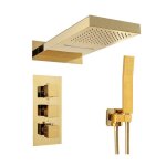 Colonne de douche thermostatique silla - ensemble de douche en laiton encastre - dor - br2425