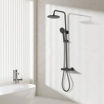 Colonne de douche thermostatique - stanew - mod�le 110 cm - thermostat 38�c - pomme ronde abs - hauteur ...