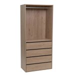 Colonne de dressing avec penderie et 4 tiroirs en bois coloris naturel - longueur 80 x profondeur 45 ... Colonne de dressing avec penderie et 4 tiroirs en bois coloris naturel - longueur 80 x profondeur 45 ...