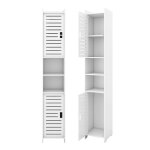 Colonne troite autoportant avec deux portes et 2 niche ouverte armoire tanche meuble de rangement pour ...