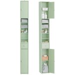 Sobuy colonne salle de bain �troite avec tiroir et �tag�res r�glables meuble compact 20x20x180 cm vert ...