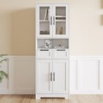 Colonne salle de bain avec 4 portes 2 tiroirs armoire haute salle de bain pour salon cuisine 60x30x170cm ...