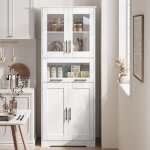 Colonne de salle de bain - blanc - 60x30x170cm - bois massif - style scandinave - a poser au sol