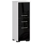 Colonne salle de bains akord fin blanche 30 cm 2 portes 1 tiroir façade noir brillant 3 étagères 30x30x85 ... Colonne salle de bains akord fin blanche 30 cm 2 portes 1 tiroir façade noir brillant 3 étagères 30x30x85 ...