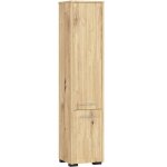 Colonne salle de bains akord fin chne artisan 30 cm 2 portes faade chne artisan 5 tagres 30x30x140 ...