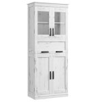 Colonne salle de bain - armoire salle de bain - meuble salle de bain - h 170 cm - avec 1 tiroir et 4 ...