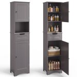 Colonne salle de bain - bealife meuble rangement sur pied - 1 tiroir - 5 tagre rglable - 2 porte - ...